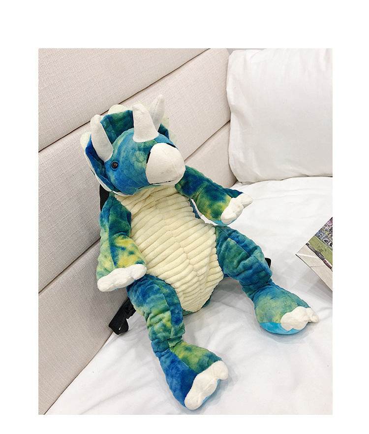 3D Dinosaur Kids Backpack – Cute Cartoon Plush Bag - Velora