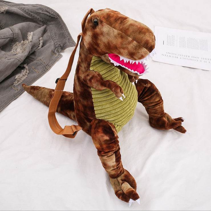 3D Dinosaur Kids Backpack – Cute Cartoon Plush Bag - Velora