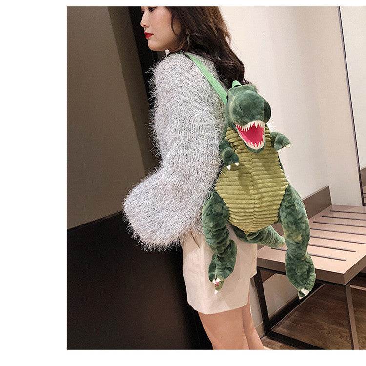 3D Dinosaur Kids Backpack – Cute Cartoon Plush Bag - Velora
