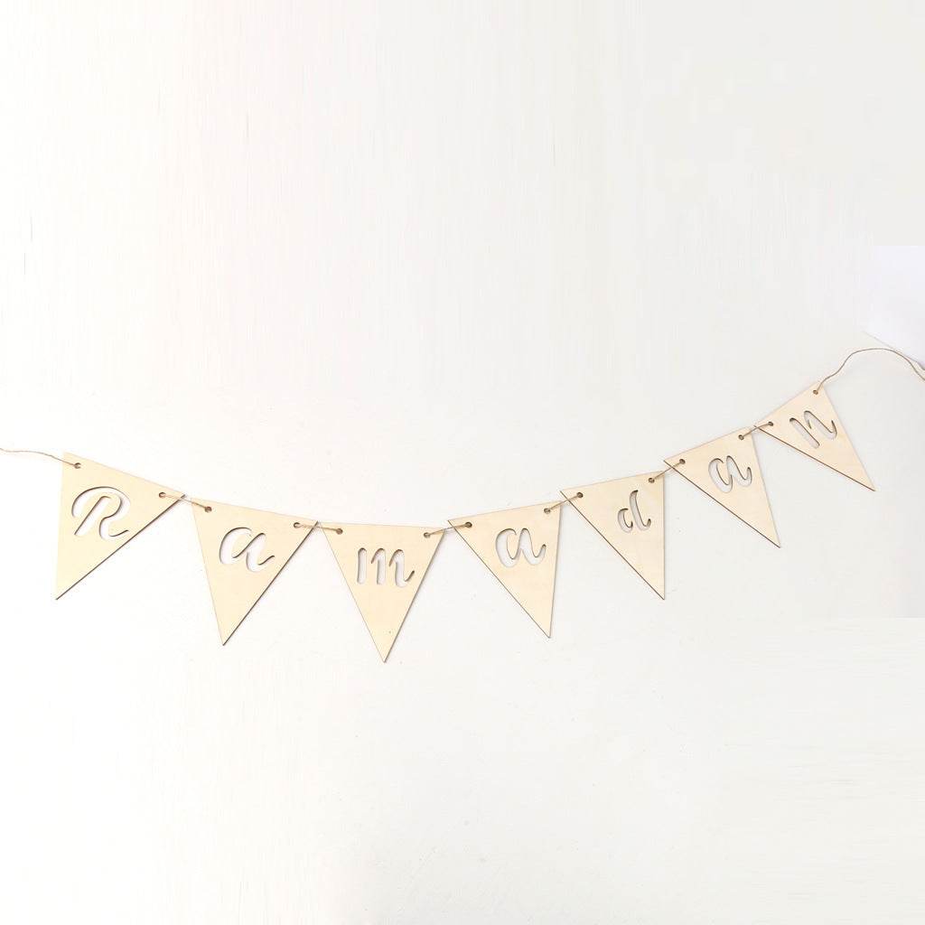 Wooden Crafts Hanging Pendants Eid Mubarak Home Ramadan Decorations - Velora