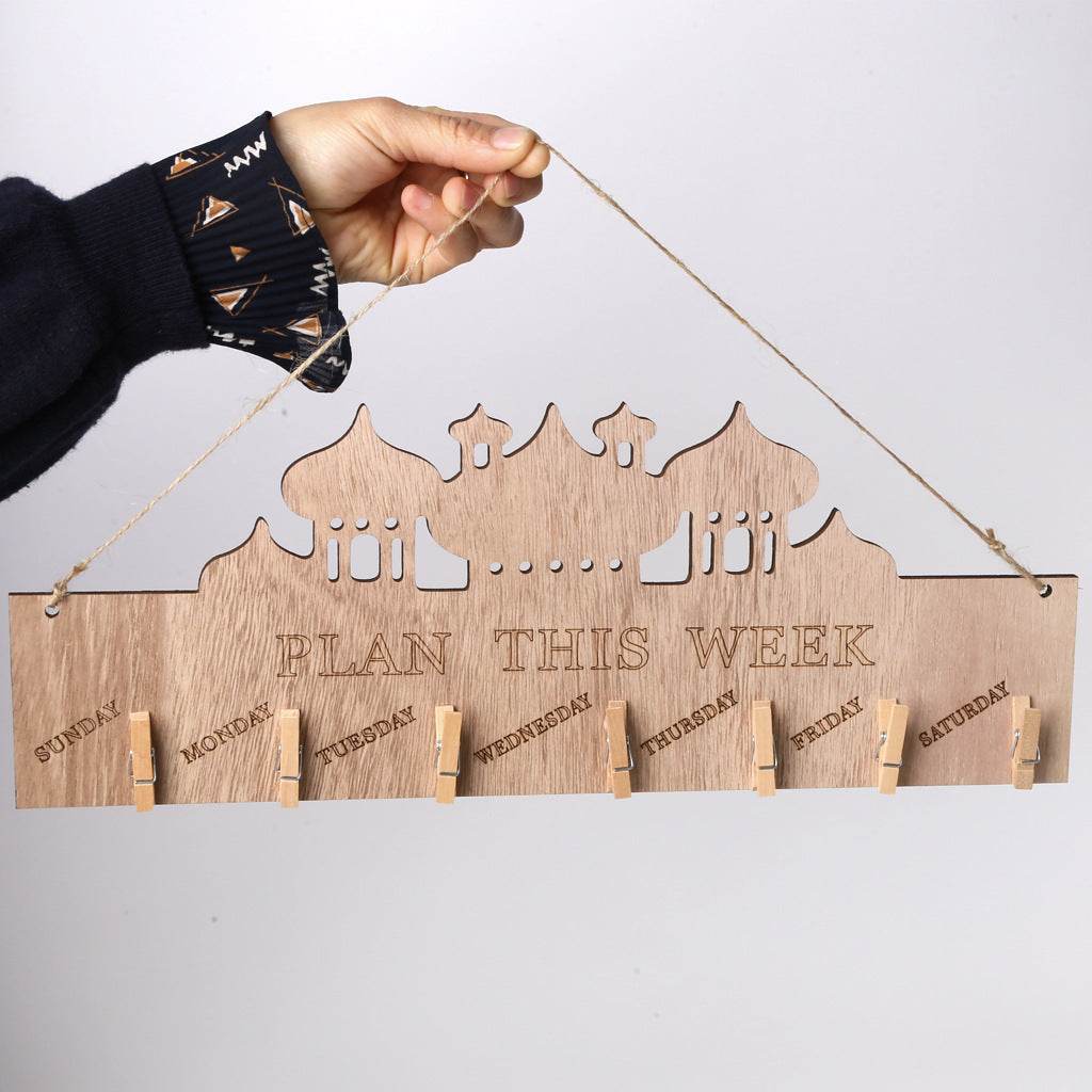Eid Mubarak Home Decoration Wooden Calendar Listing Ramadan Decor Plaques - Velora
