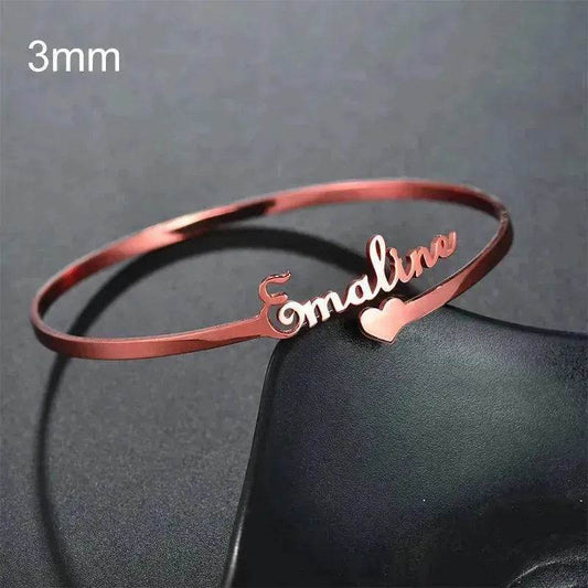 Customized Name Bracelet Personalized Custom Bangles Stainless Steel Jewelry - Velora