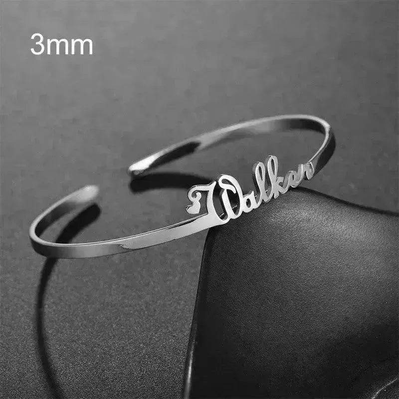 Customized Name Bracelet Personalized Custom Bangles Stainless Steel Jewelry - Velora