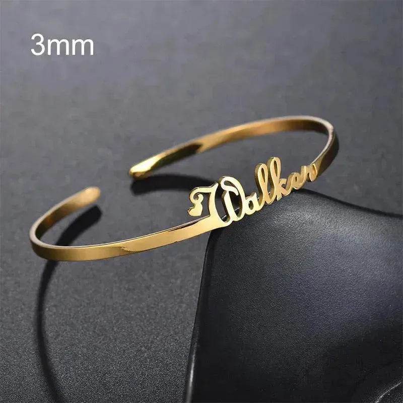 Customized Name Bracelet Personalized Custom Bangles Stainless Steel Jewelry - Velora