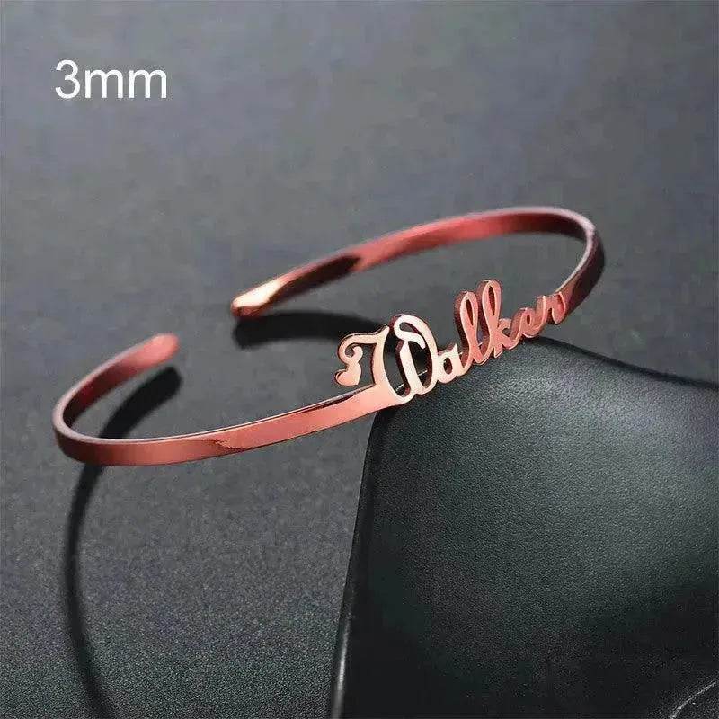 Customized Name Bracelet Personalized Custom Bangles Stainless Steel Jewelry - Velora
