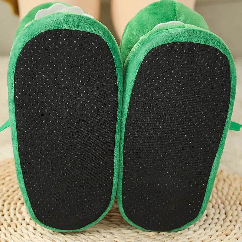 Cotton Slippers Mouth Will Move Plush Cute Funny Indoor Winter Couple Soft Bottom Plush Toys Indoor Slippers - Velora