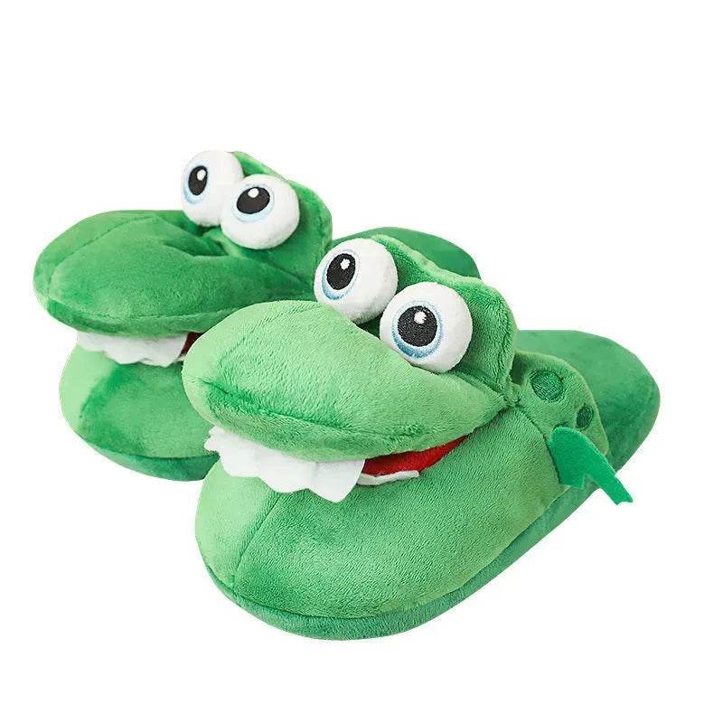 Cotton Slippers Mouth Will Move Plush Cute Funny Indoor Winter Couple Soft Bottom Plush Toys Indoor Slippers - Velora