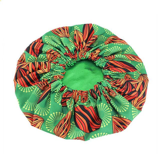Pattern Satin Linned Bounce Hair Bonnet - Velora
