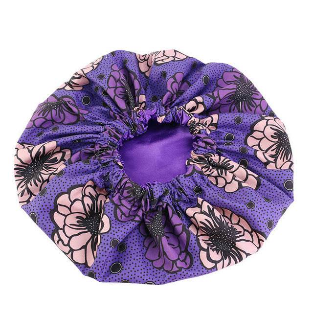 Pattern Satin Linned Bounce Hair Bonnet - Velora