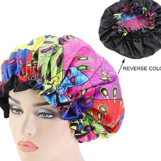 Bounce Curly Hair Bonnet Women Night Sleep Cap - Velora
