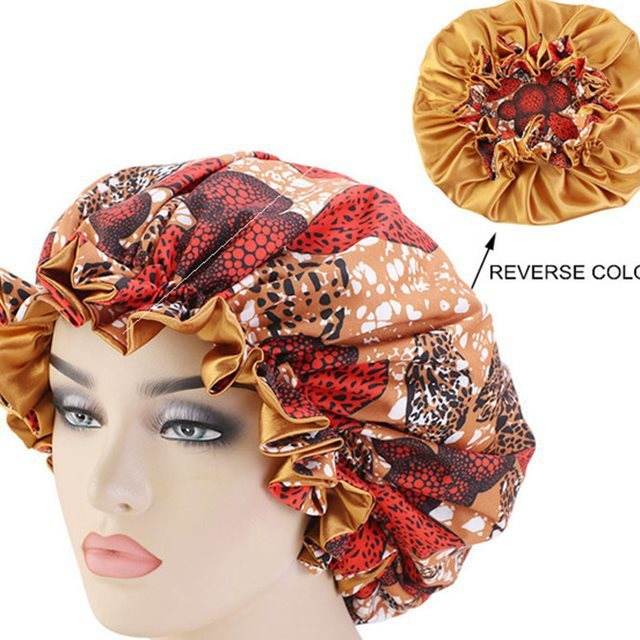 Bounce Curly Hair Bonnet Women Night Sleep Cap - Velora
