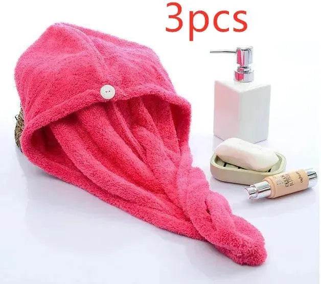 Women's Microfiber Hair Dryer Cap Absorbent Hair Towel. - Velora