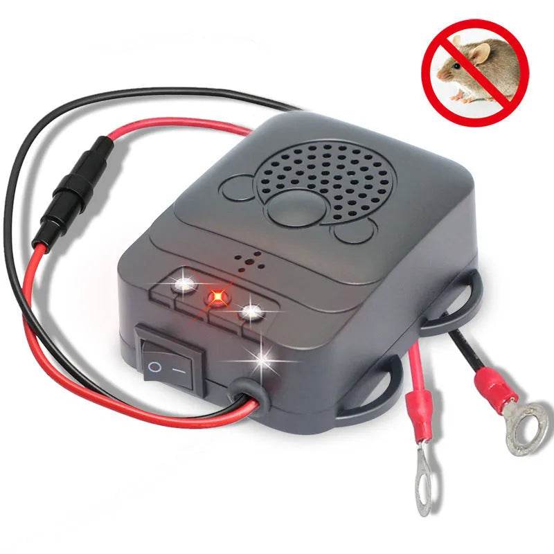 Car Rodent Repellent Animal Ultrasonic Rat Flashlight Deterrent-Trap 12V with LED Vehicle - Velora