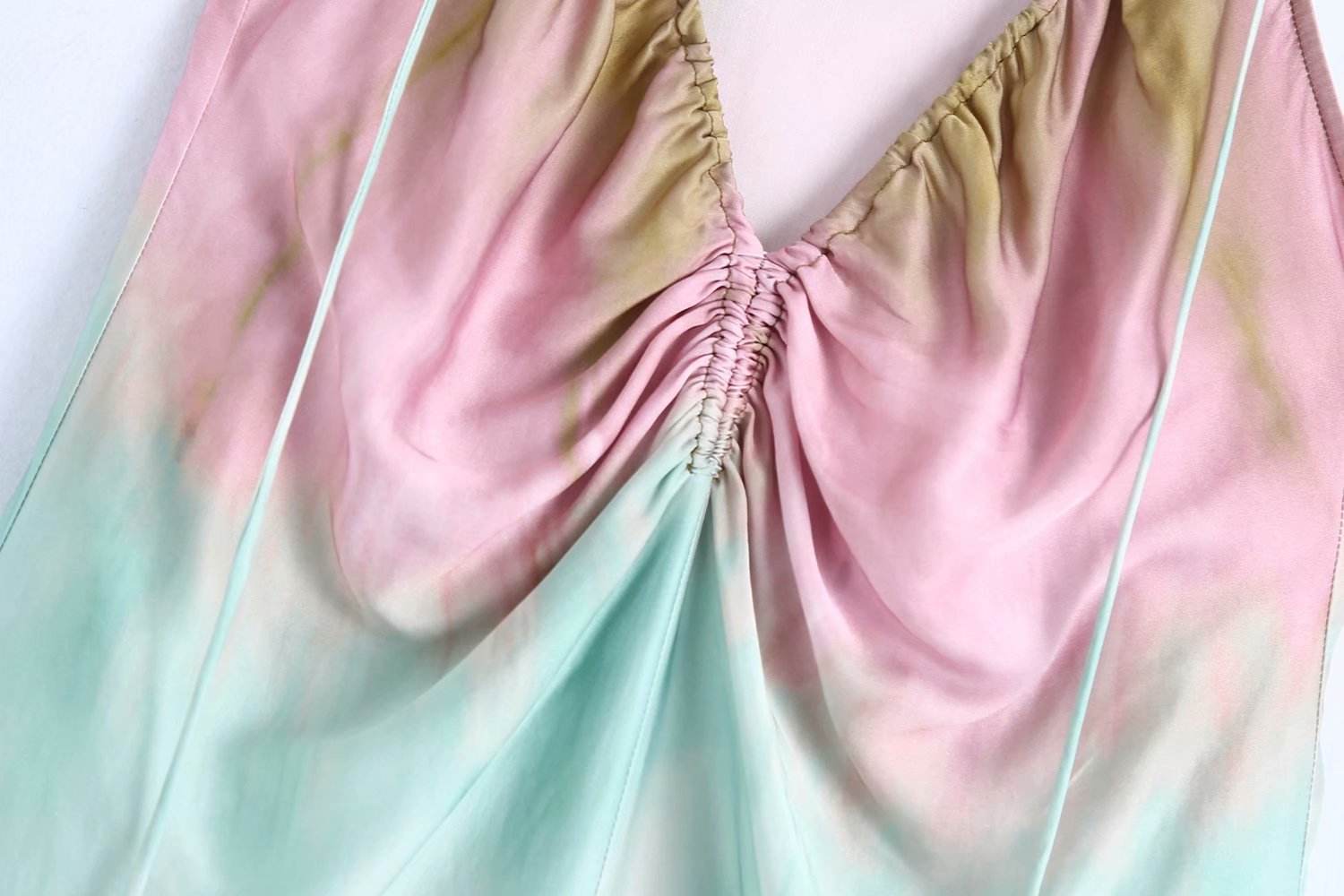 Summer New Tie-Dye Printed Underwear-Style Sling Split Long Skirt - Velora