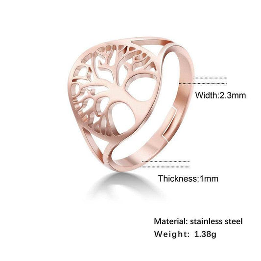 Retro Hollow Design Tree Of Life Dress Ring Unisex - Velora