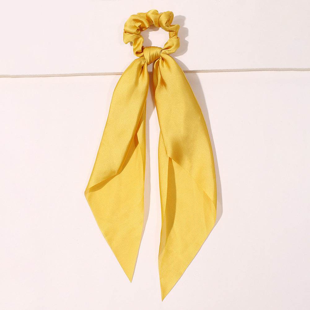 Cute Hair Silk Bow Scrunchie Vintage Satin Scarf Scrunchie - Velora