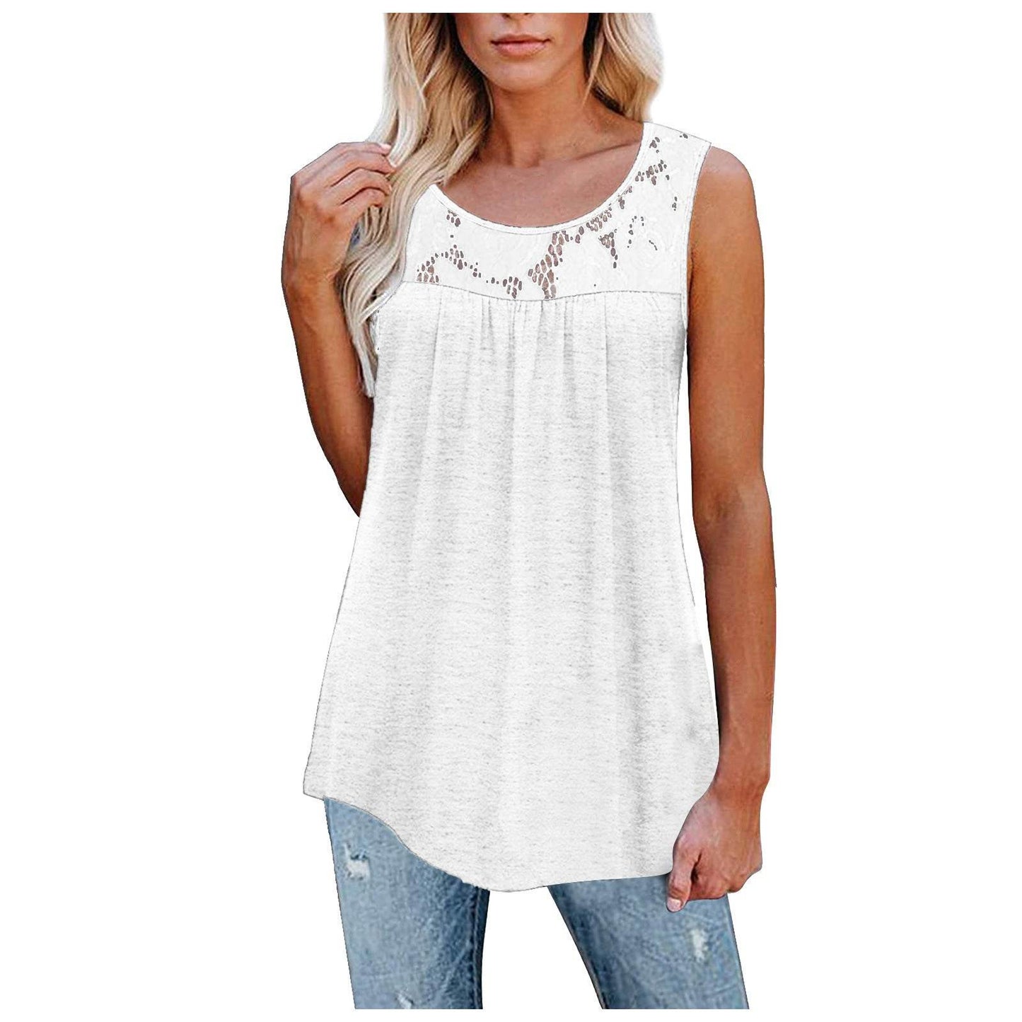 Casual Plus Size 5XL Lace Tops Summer loose top - Velora