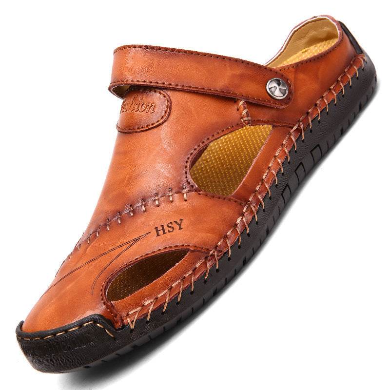 Men's Closed Toe Sandals Summer Adjustable Slides Slippers Fashion Beach Shoes - Velora