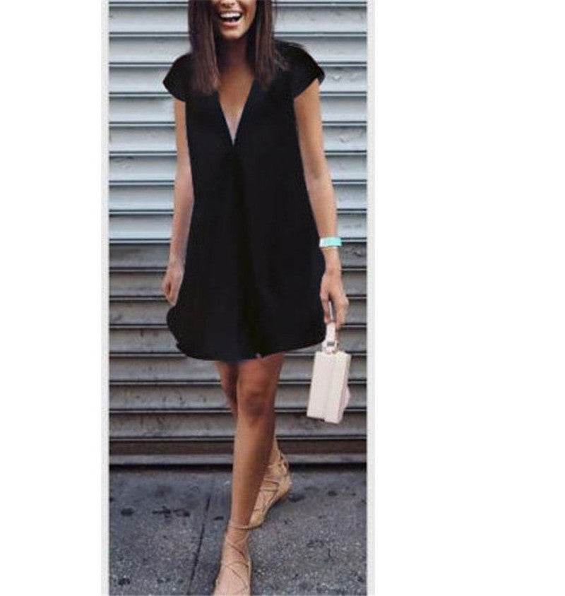 Women Casual summer day dresses V Neck summer mini dress - Velora