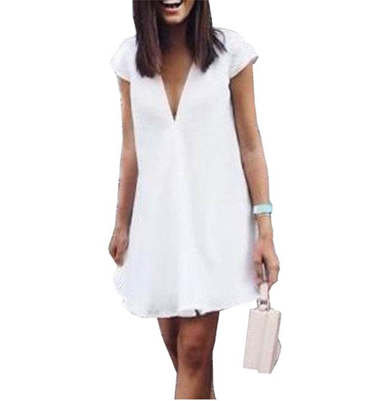 Women Casual summer day dresses V Neck summer mini dress - Velora