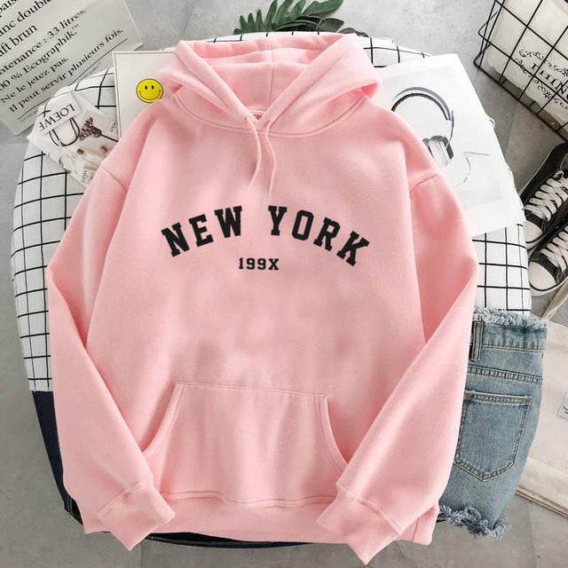 NEW Colors Sweatshirts Velvet Winter Women's NEW YORK - Velora