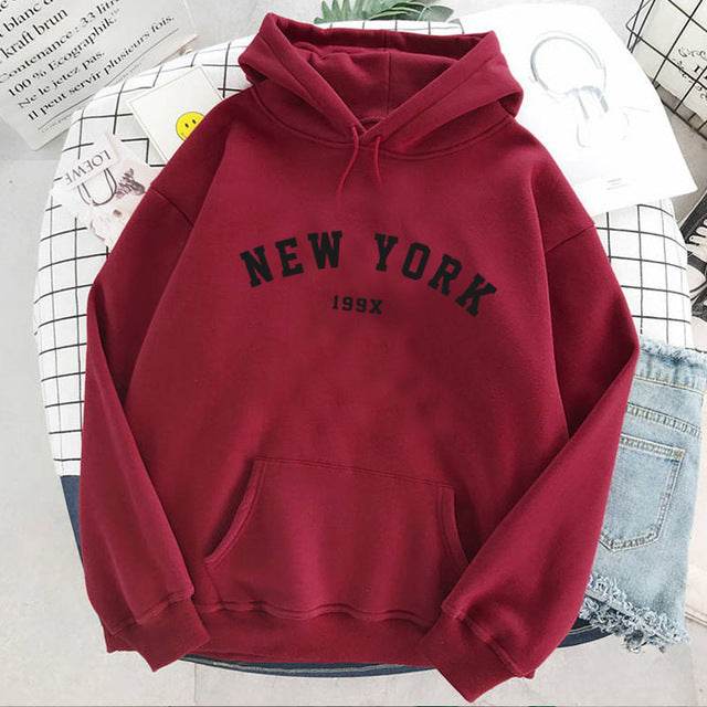 NEW Colors Sweatshirts Velvet Winter Women's NEW YORK - Velora