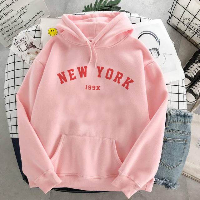 NEW Colors Sweatshirts Velvet Winter Women's NEW YORK - Velora