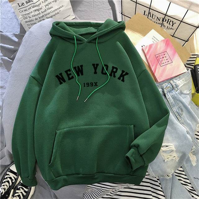 NEW Colors Sweatshirts Velvet Winter Women's NEW YORK - Velora