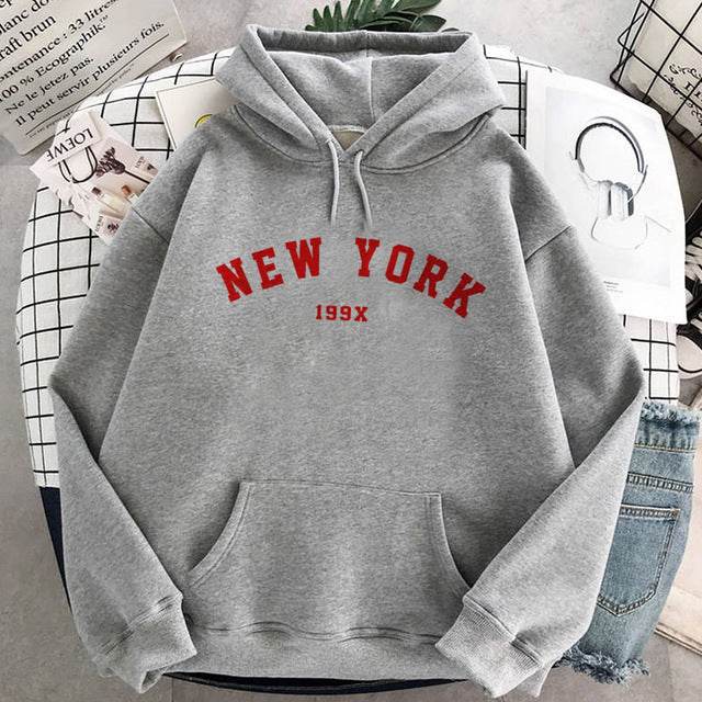 NEW Colors Sweatshirts Velvet Winter Women's NEW YORK - Velora