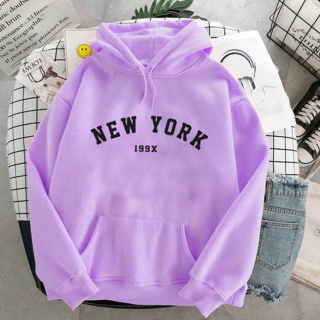 NEW Colors Sweatshirts Velvet Winter Women's NEW YORK - Velora