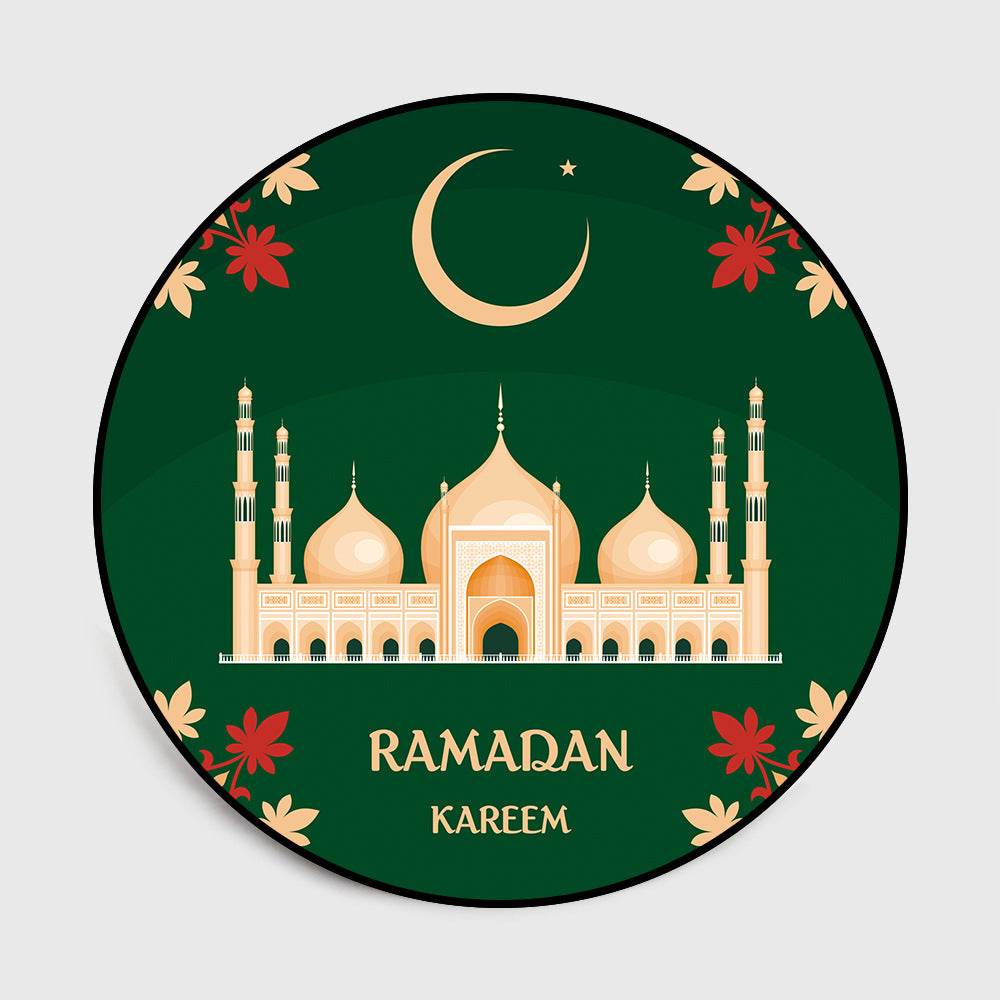 Islamic Ramadan Festival Moon Camel Church Round Living Room Bedroom Floor Mat Carpet - Velora
