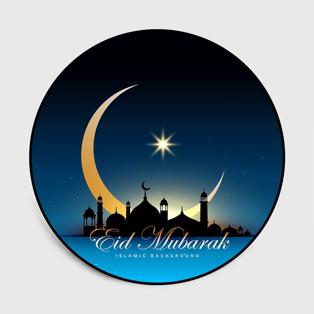 Islamic Ramadan Festival Moon Camel Church Round Living Room Bedroom Floor Mat Carpet - Velora