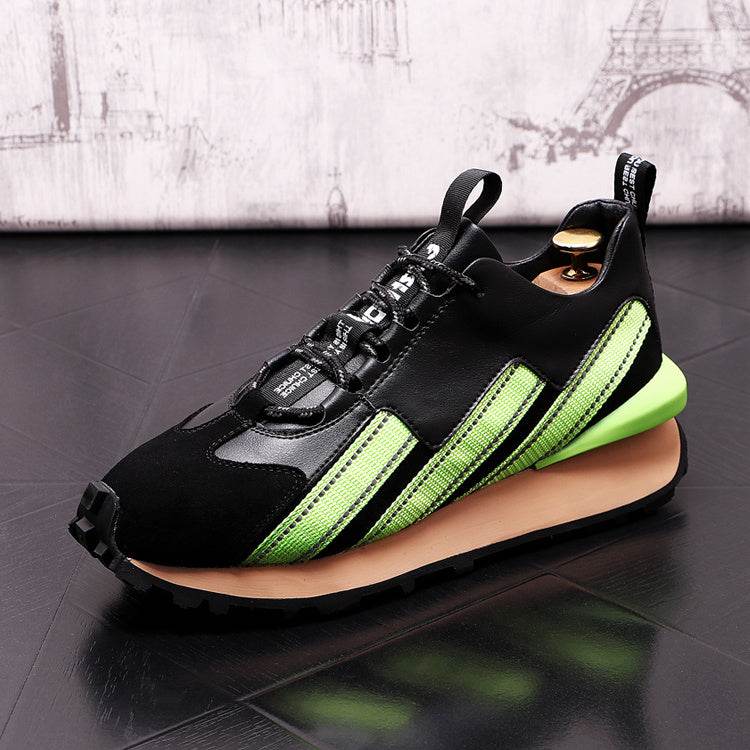 Little White Shoes Men'sNew Men's Fashion High-Top Shoes Color Matching Youth Forrest Shoes Increased Board Shoes Casual Mid-state Short Boots - Velora