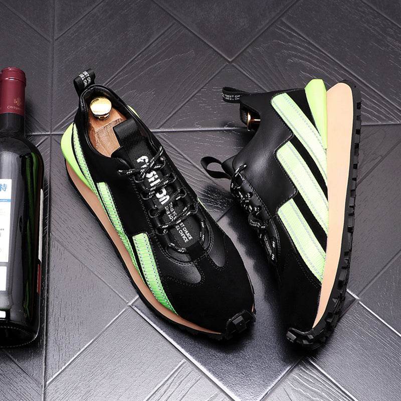 Little White Shoes Men'sNew Men's Fashion High-Top Shoes Color Matching Youth Forrest Shoes Increased Board Shoes Casual Mid-state Short Boots - Velora