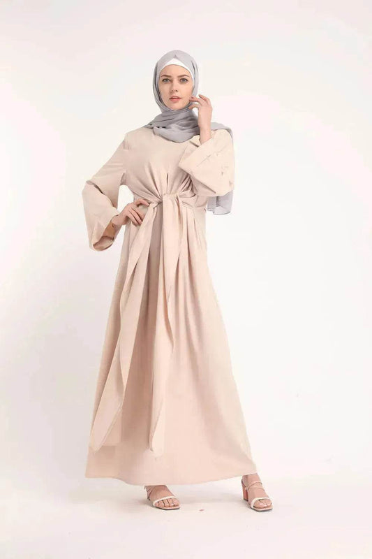 Fashion Plain Abaya dress for ArabMiddle East Dubai Arab Turkey Women Ramadan Eid Jalabiya for Women - Velora