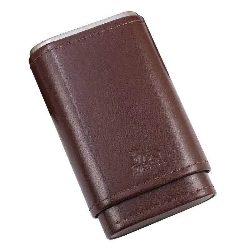 Portable Travel 3 Pack Humidifying Leather Cigar Case - Velora