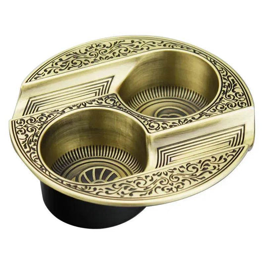 Metal Double Slot Retro Personality Ashtray - Velora