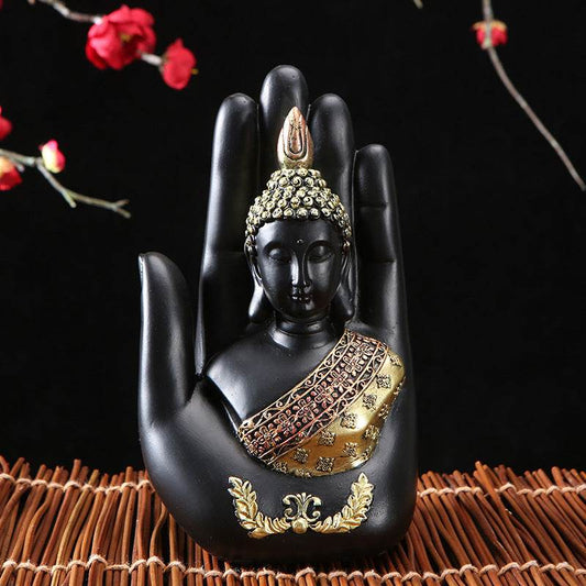 Green Resin Thai Buddha Statue Handmade Sculpture Hindu Fengshui Buddhist Figurine Meditation Home - Velora