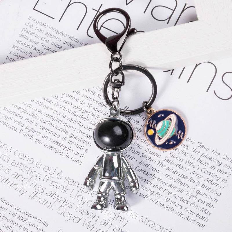 Korean Hip Hop Fashion Cross Spaceman Necklace Keychain - Velora