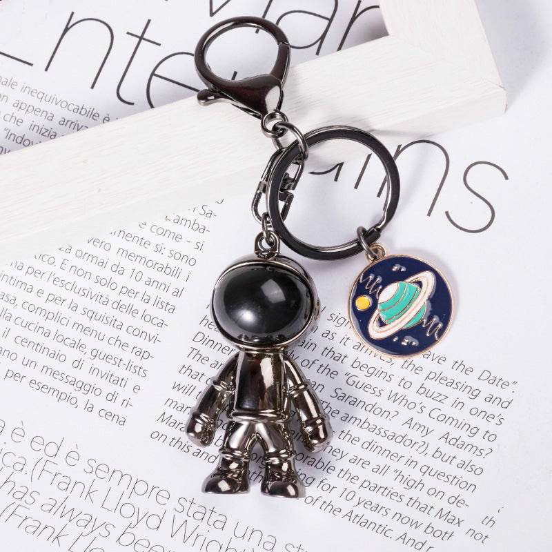 Korean Hip Hop Fashion Cross Spaceman Necklace Keychain - Velora