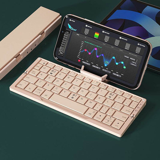 Mini Folding Bluetooth Keyboard Wireless Keypad Support3 Devices With Stand Rechargeable Foldable Keyboard For Phone Tablet - Velora