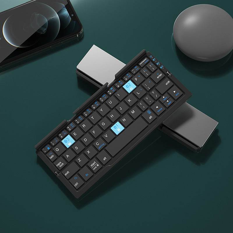 Mini Folding Bluetooth Keyboard Wireless Keypad Support3 Devices With Stand Rechargeable Foldable Keyboard For Phone Tablet - Velora