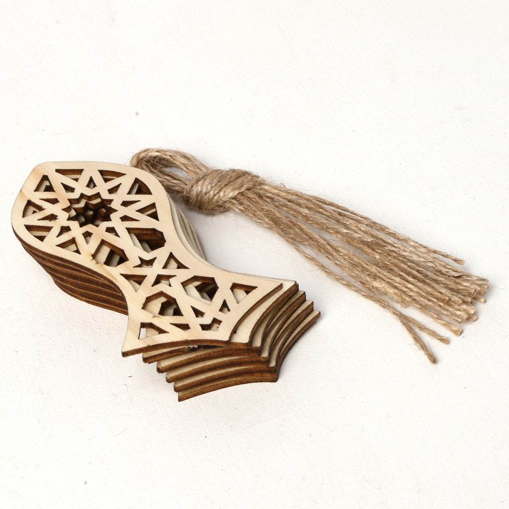 Wooden Small Pendants Creative Home Decoration Gurbang Eid Mubarak Wooden Crafts Ornaments - Velora