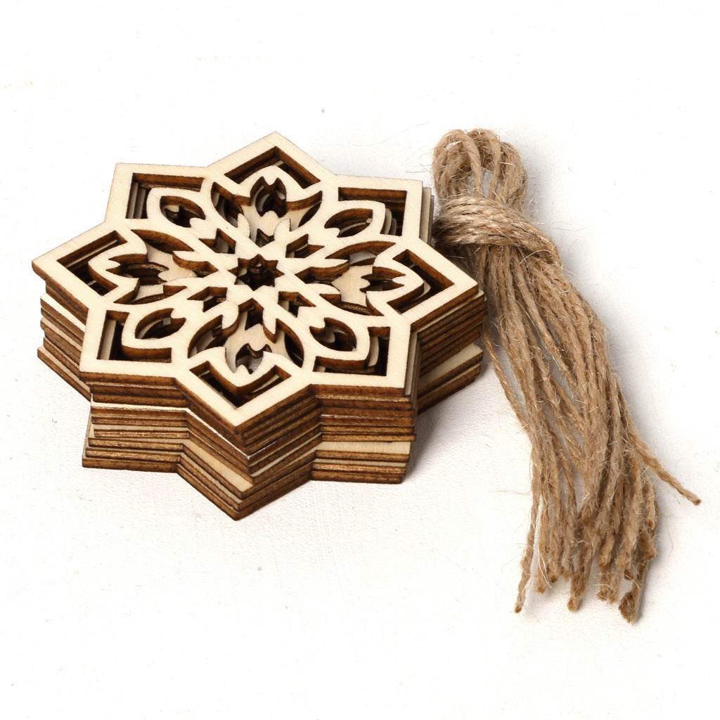Wooden Small Pendants Creative Home Decoration Gurbang Eid Mubarak Wooden Crafts Ornaments - Velora