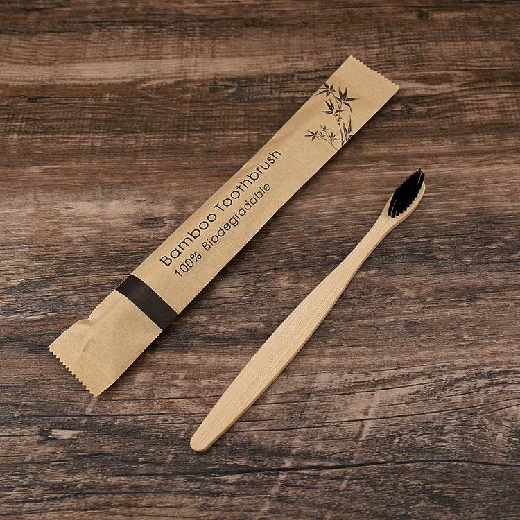 Flat Bamboo Toothbrush Kraft Paper Bag Toothbrush - Velora