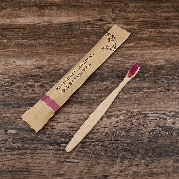 Flat Bamboo Toothbrush Kraft Paper Bag Toothbrush - Velora