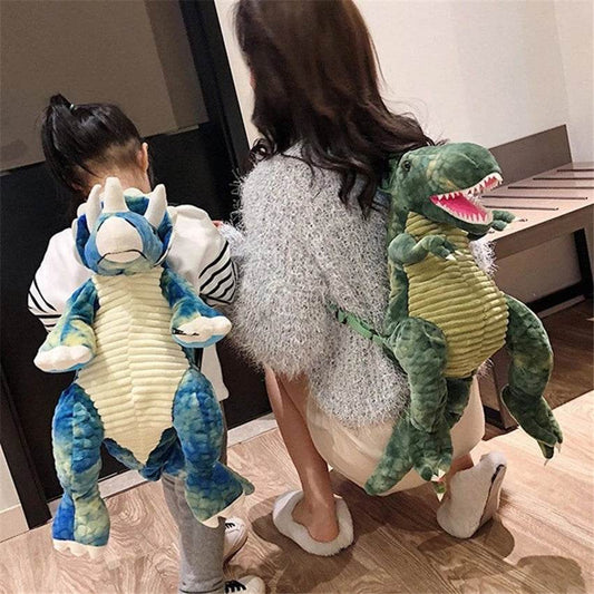 3D Dinosaur Kids Backpack – Cute Cartoon Plush Bag - Velora
