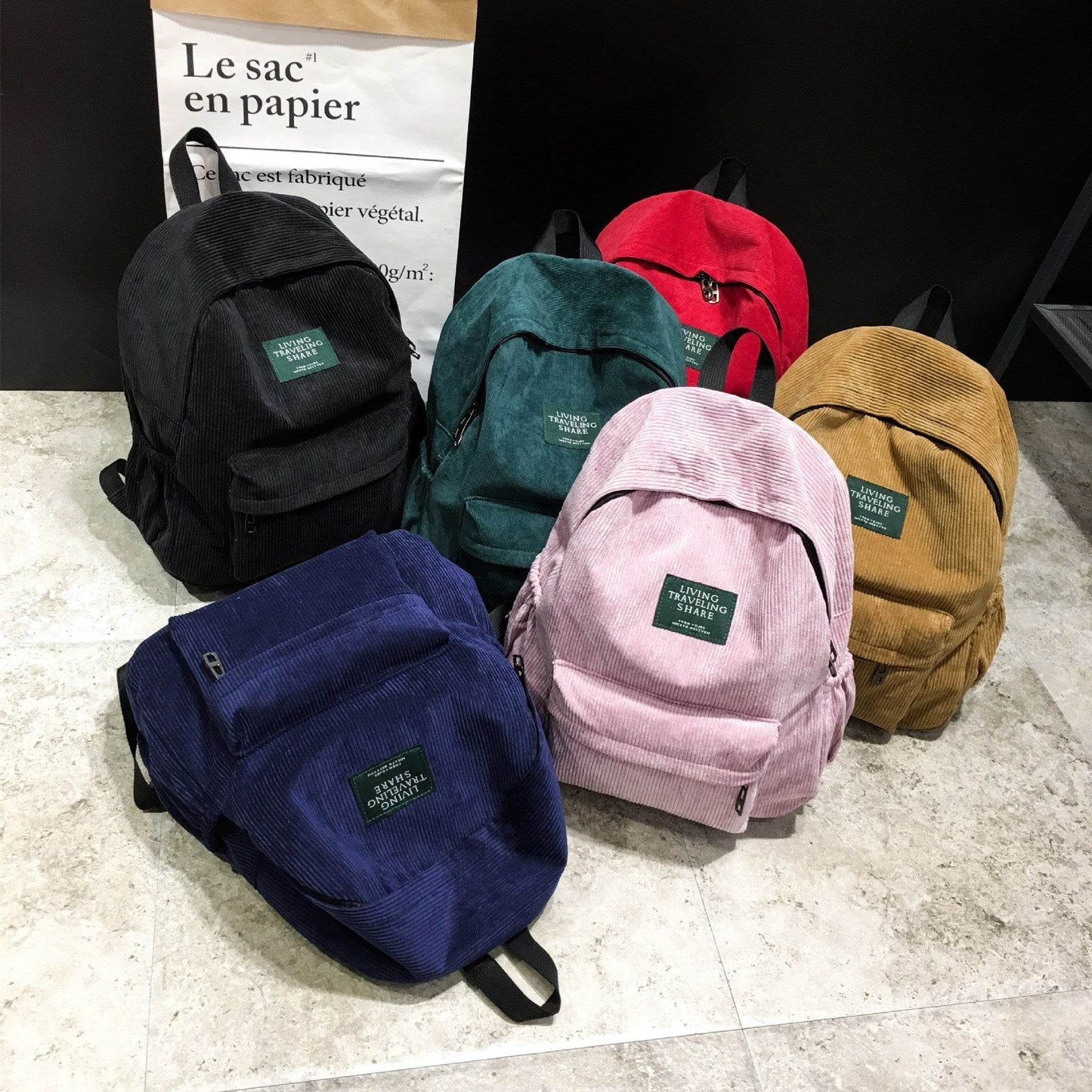 Mini School Bag Corduroy Small Canvas Backpack - Velora
