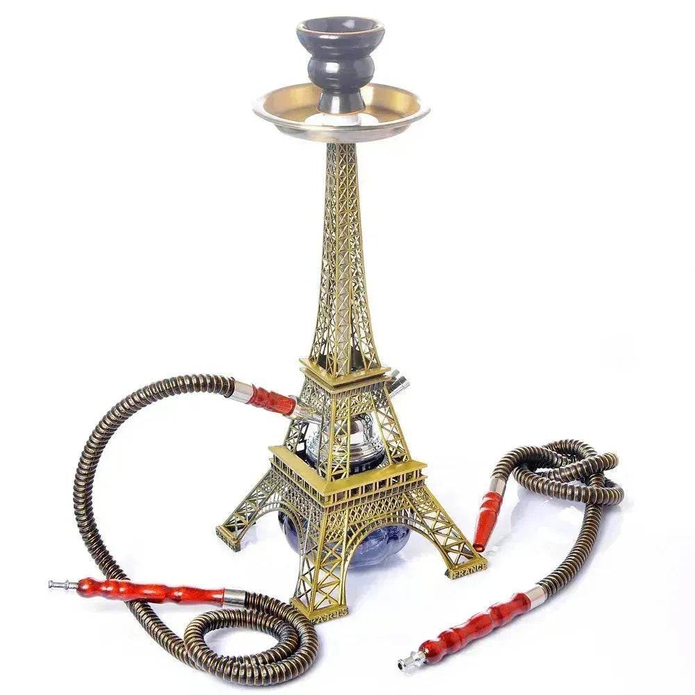Eiffel Tower Arabian Shisha Double Pipe Hookah Set - Velora