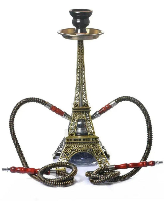 Eiffel Tower Arabian Shisha Double Pipe Hookah Set - Velora